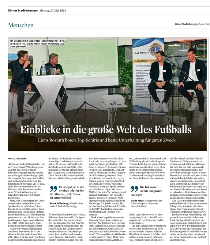 Presseartikel Kölner Stadtanzeiger vom 19. 02. 2024